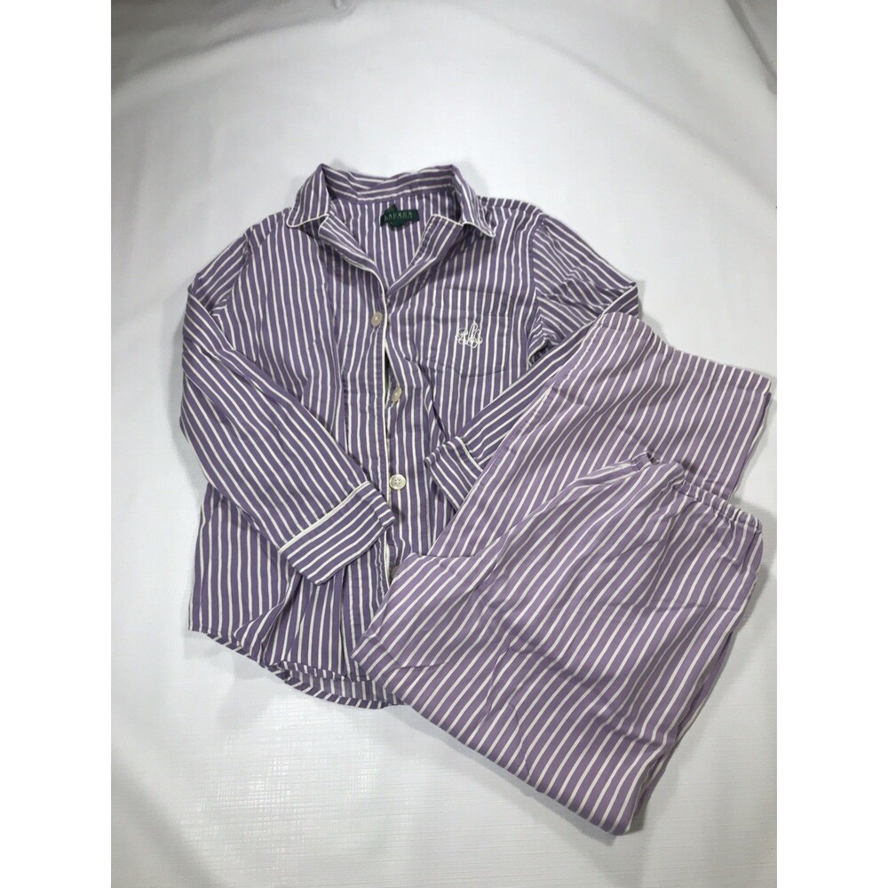 Lauren Ralph Lauren Purple Striped Pajama Set